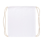 Sac à dos à cordes en coton de couleurs Oeko-Tex® 140g/m2 couleur blanc première vue