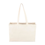 Sac de courses en coton naturel Oeko-Tex® avec soufflet 280 g/m2 couleur kaki deuxième vue