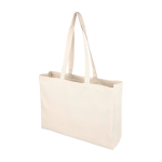 Sac de courses en coton naturel Oeko-Tex® avec soufflet 280 g/m2 première vue