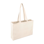 Sac de courses en coton naturel Oeko-Tex® avec soufflet 280 g/m2 deuxième vue