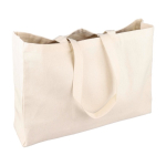 Sac de courses en coton naturel Oeko-Tex® avec soufflet 280 g/m2 troisième vue
