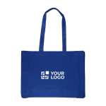 Sac de courses en coton de couleurs Oeko-Tex® 220 g/m2 couleur bleu avec zone d'impression