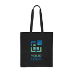 Sac de courses en coton de couleurs Oeko-Tex® 140 g/m2 couleur noir avec zone d'impression