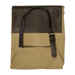 Tablier ajustable en toile avec une poche avant en cuir huitième vue