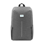 Sac à dos pour PC en polyester recyclé résistant à l'eau 16” couleur gris avec zone d'impression