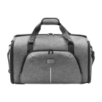 Sac de voyage en polyester recyclé avec sangle pour trolley couleur gris première vue