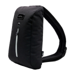 Sac bandoulière grande taille en RPET réfléchissant couleur noir avec zone d'impression