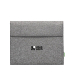 Porte-documents en RPET avec bloc-notes et poche pour appareils couleur gris avec zone d'impression
