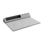 Tapis de souris multifonction avec support et chargeur de téléphone couleur gris première vue