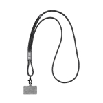 Lanyard en RPET élégant pour étui de téléphone couleur gris graphite avec zone d'impression