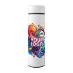 Thermos acier inoxydable recyclé avec filtre à thé 425ml couleur blanc première vue