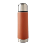 Thermos en acier inoxydable avec housse amovible en cuir 400ml couleur marron première vue