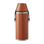 Bouteille en acier inoxydable avec 2 verres et étui en cuir 230ml couleur marron première vue