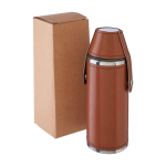 Bouteille en acier inoxydable avec 2 verres et étui en cuir 230ml septième vue