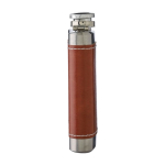Flacon en acier inoxydable avec étui en cuir marron 100ml quatrième vue