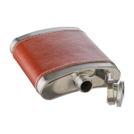 Flacon en acier inoxydable avec étui en cuir marron 100ml cinquième vue