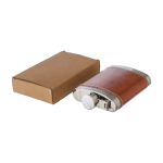 Flacon en acier inoxydable avec étui en cuir marron 100ml septième vue