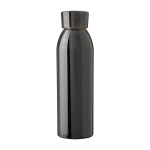 Bouteille en acier inoxydable recyclé avec bouchon et sangle 650ml couleur noir première vue