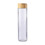 Bouteille en verre avec couvercle en bambou et anse en métal 500ml couleur marron deuxième vue