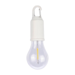 Lampe rechargeable en forme d'ampoule avec clip pour transport couleur blanc première vue