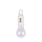Lampe rechargeable en forme d'ampoule avec clip pour transport couleur blanc avec zone d'impression