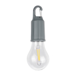 Lampe rechargeable en forme d'ampoule avec clip pour transport couleur gris première vue
