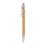 Stylo en bambou avec pointeur tactile à encre bleue couleur bleu ultramarine première vue