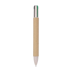 Stylo multifonction 4 en 1 en papier écologique couleur marron deuxième vue