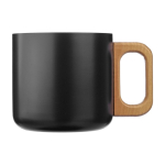 Mug double paroi en acier inoxydable recyclé à anse en bambou 400ml