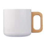 Mug double paroi en acier inoxydable recyclé à anse en bambou 400ml