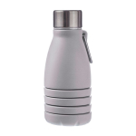 Bouteille pliable en silicone avec bouchon acier et mousqueton 550ml couleur gris première vue