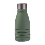 Bouteille pliable en silicone avec bouchon acier et mousqueton 550ml couleur vert première vue