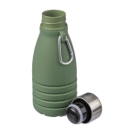 Bouteille pliable en silicone avec bouchon acier et mousqueton 550 m sixième vue