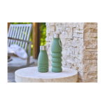 Bouteille pliable en silicone avec bouchon acier et mousqueton 550 m neuvième vue