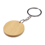 Porte-clés de forme ronde en bambou avec surface noire troisième vue