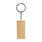 Porte-clés rectangulaire en bambou avec surface noire couleur noir deuxième vue