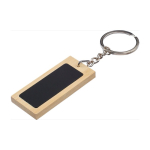 Porte-clés rectangulaire en bambou avec surface noire deuxième vue
