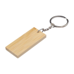 Porte-clés rectangulaire en bambou avec surface noire troisième vue