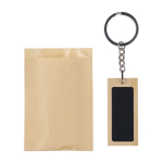 Porte-clés rectangulaire en bambou avec surface noire cinquième vue