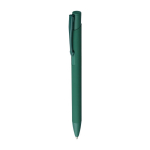 Stylo en aluminium recyclé, en une seule couleur, à encre bleue couleur vert troisième vue