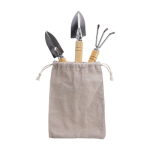 Sac en coton avec set de 3 outils pour le jardin couleur kaki première vue