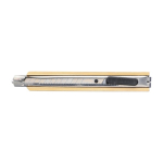 Cutter en métal avec corps en bambou et clip de fixation couleur marron deuxième vue