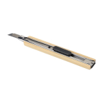 Cutter en métal avec corps en bambou et clip de fixation cinquième vue