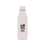 Bouteille en inox à double paroi avec bouchon assorti 500ml couleur beige avec zone d'impression