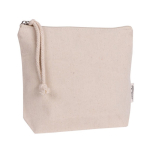 Trousse de toilette en coton recyclé avec bracelet en corde couleur naturel deuxième vue