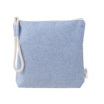 Trousse de toilette pastel en coton recyclé avec bracelet en corde couleur bleu première vue