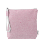 Trousse de toilette pastel en coton recyclé avec bracelet en corde couleur rose première vue
