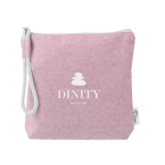 Trousse de toilette pastel en coton recyclé avec bracelet en corde couleur rose quatrième vue