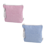 Trousse de toilette pastel en coton recyclé avec bracelet en corde première vue