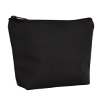 Trousse de toilette en cuir synthétique avec tirette assortie couleur noir deuxième vue